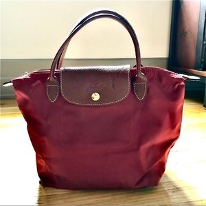 Red Longchamp Le Pliage Bag (small)